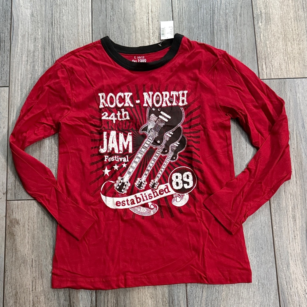 Rock North Kids Red Long Sleeve Shirt